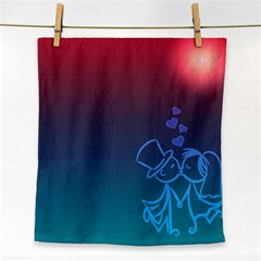 Love Valentine Kiss Purple Red Blue Romantic Face Towel by Mariart