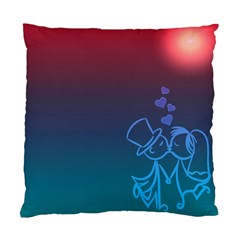 Love Valentine Kiss Purple Red Blue Romantic Standard Cushion Case (one Side) by Mariart