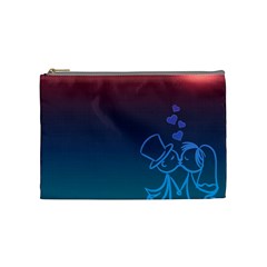 Love Valentine Kiss Purple Red Blue Romantic Cosmetic Bag (medium)  by Mariart