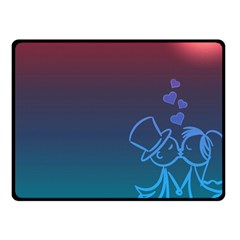 Love Valentine Kiss Purple Red Blue Romantic Fleece Blanket (small) by Mariart