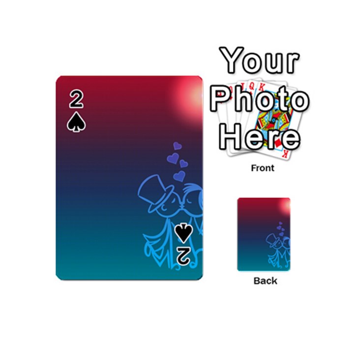 Love Valentine Kiss Purple Red Blue Romantic Playing Cards 54 (Mini) 