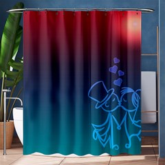 Love Valentine Kiss Purple Red Blue Romantic Shower Curtain 60  X 72  (medium)  by Mariart