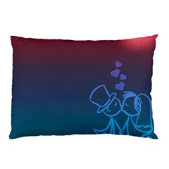 Love Valentine Kiss Purple Red Blue Romantic Pillow Case (two Sides) by Mariart