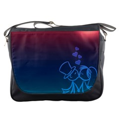 Love Valentine Kiss Purple Red Blue Romantic Messenger Bags by Mariart