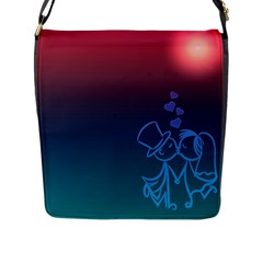 Love Valentine Kiss Purple Red Blue Romantic Flap Messenger Bag (l)  by Mariart