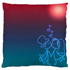 Love Valentine Kiss Purple Red Blue Romantic Standard Flano Cushion Case (two Sides) by Mariart