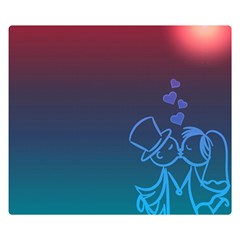 Love Valentine Kiss Purple Red Blue Romantic Double Sided Flano Blanket (small)  by Mariart