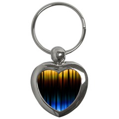 Light Orange Blue Key Chains (heart)  by Mariart