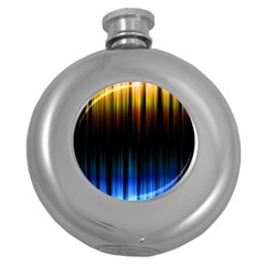 Light Orange Blue Round Hip Flask (5 oz)