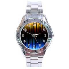 Light Orange Blue Stainless Steel Analogue Watch