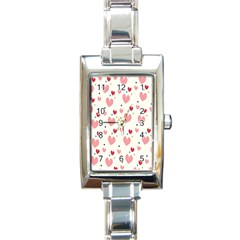 Love Heart Pink Polka Valentine Red Black Green White Rectangle Italian Charm Watch