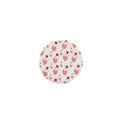 Love Heart Pink Polka Valentine Red Black Green White 1  Mini Buttons by Mariart