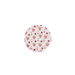 Love Heart Pink Polka Valentine Red Black Green White 1  Mini Buttons Front