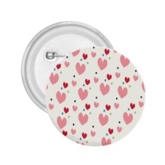 Love Heart Pink Polka Valentine Red Black Green White 2 25  Buttons by Mariart