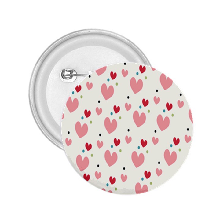 Love Heart Pink Polka Valentine Red Black Green White 2.25  Buttons