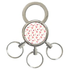 Love Heart Pink Polka Valentine Red Black Green White 3-ring Key Chains by Mariart