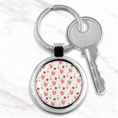 Love Heart Pink Polka Valentine Red Black Green White Key Chains (round)  by Mariart