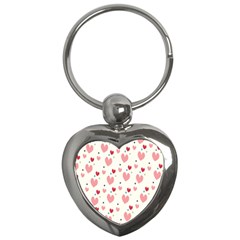 Love Heart Pink Polka Valentine Red Black Green White Key Chains (heart)  by Mariart