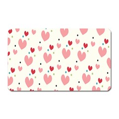 Love Heart Pink Polka Valentine Red Black Green White Magnet (rectangular) by Mariart