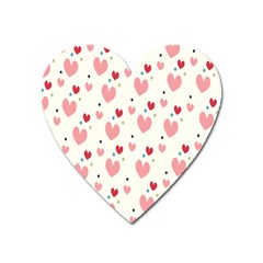 Love Heart Pink Polka Valentine Red Black Green White Heart Magnet by Mariart