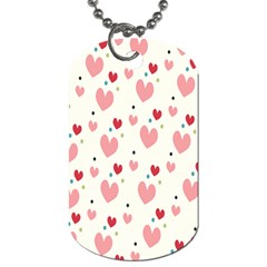 Love Heart Pink Polka Valentine Red Black Green White Dog Tag (two Sides) by Mariart