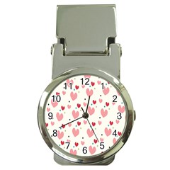 Love Heart Pink Polka Valentine Red Black Green White Money Clip Watches by Mariart