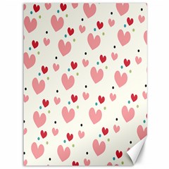 Love Heart Pink Polka Valentine Red Black Green White Canvas 36  X 48   by Mariart