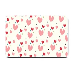 Love Heart Pink Polka Valentine Red Black Green White Small Doormat  by Mariart