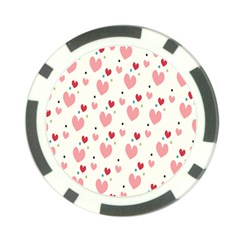 Love Heart Pink Polka Valentine Red Black Green White Poker Chip Card Guard (10 Pack) by Mariart