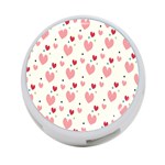 Love Heart Pink Polka Valentine Red Black Green White 4-Port USB Hub (One Side) Front