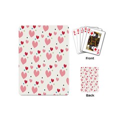 Love Heart Pink Polka Valentine Red Black Green White Playing Cards (mini)  by Mariart