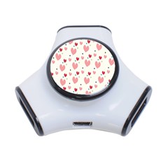 Love Heart Pink Polka Valentine Red Black Green White 3-port Usb Hub by Mariart