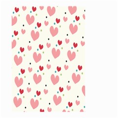 Love Heart Pink Polka Valentine Red Black Green White Small Garden Flag (two Sides) by Mariart