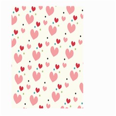 Love Heart Pink Polka Valentine Red Black Green White Large Garden Flag (two Sides) by Mariart