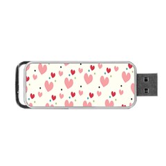 Love Heart Pink Polka Valentine Red Black Green White Portable Usb Flash (one Side)