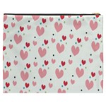 Love Heart Pink Polka Valentine Red Black Green White Cosmetic Bag (XXXL)  Back