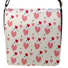 Love Heart Pink Polka Valentine Red Black Green White Flap Messenger Bag (s) by Mariart