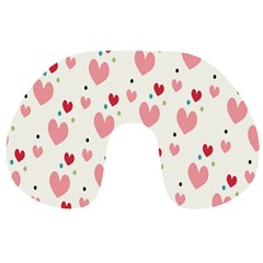 Love Heart Pink Polka Valentine Red Black Green White Travel Neck Pillows by Mariart