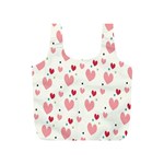 Love Heart Pink Polka Valentine Red Black Green White Full Print Recycle Bags (S)  Front