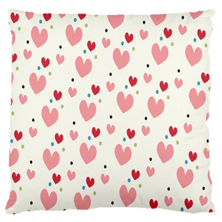 Love Heart Pink Polka Valentine Red Black Green White Standard Flano Cushion Case (One Side)