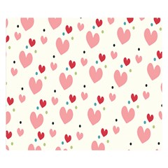 Love Heart Pink Polka Valentine Red Black Green White Double Sided Flano Blanket (small)  by Mariart