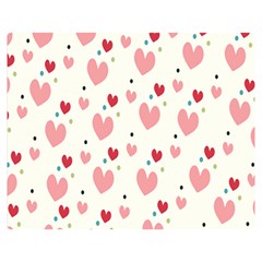 Love Heart Pink Polka Valentine Red Black Green White Double Sided Flano Blanket (medium)  by Mariart