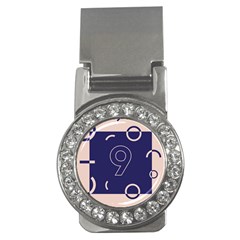 Number 9 Blue Pink Circle Polka Money Clips (cz)  by Mariart