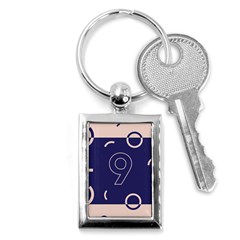 Number 9 Blue Pink Circle Polka Key Chains (rectangle)  by Mariart