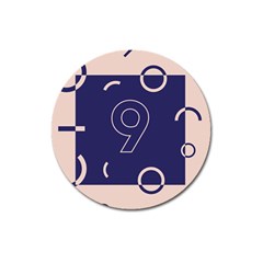 Number 9 Blue Pink Circle Polka Magnet 3  (round)