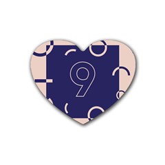 Number 9 Blue Pink Circle Polka Heart Coaster (4 Pack)  by Mariart