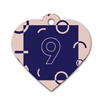 Number 9 Blue Pink Circle Polka Dog Tag Heart (Two Sides) Front