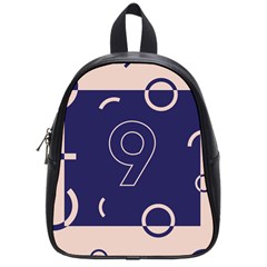 Number 9 Blue Pink Circle Polka School Bags (small)  by Mariart