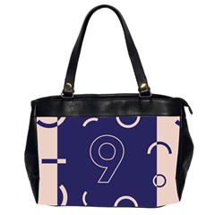 Number 9 Blue Pink Circle Polka Office Handbags (2 Sides)  by Mariart