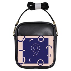 Number 9 Blue Pink Circle Polka Girls Sling Bags by Mariart